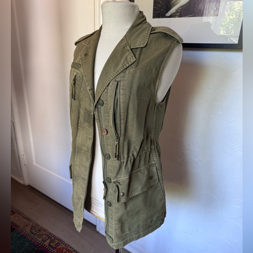Vintage Zara Trafaluc army style vest size medium